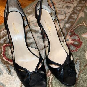 Alexandra Neel Black Peep-Toe Heels
